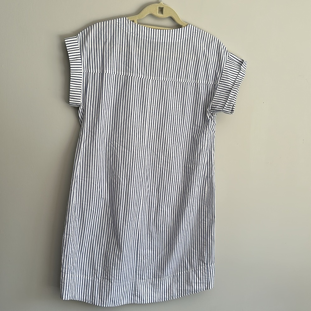 J.CREW Lace Up, Blue Striped Shirt-Dress, Size S - Picture 6 of 7